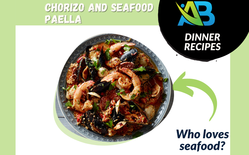 Chorizo and seafood paella