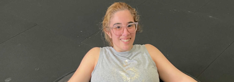 Danni smiling after a workout, part of her inspiring journey at AB Health & Fitness.