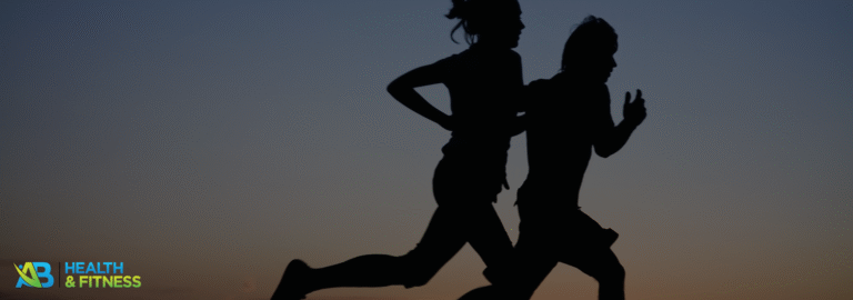 Two people running outdoors