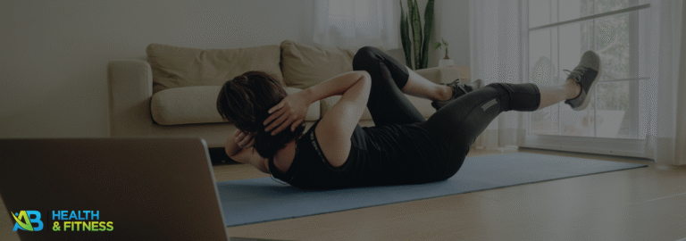 Person stretching in the morning at home